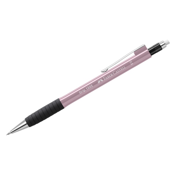 Карандаш механический Faber-Castell "Grip 1345" В, 0,5мм, грип, с ласт., автоподача грифеля, дымчато-розовый 134527 335023