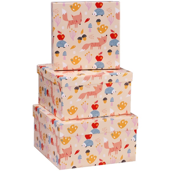 Квадратная коробока MESHU "Fox and Hedgehog",  (15,5*15,5*9см) 325940