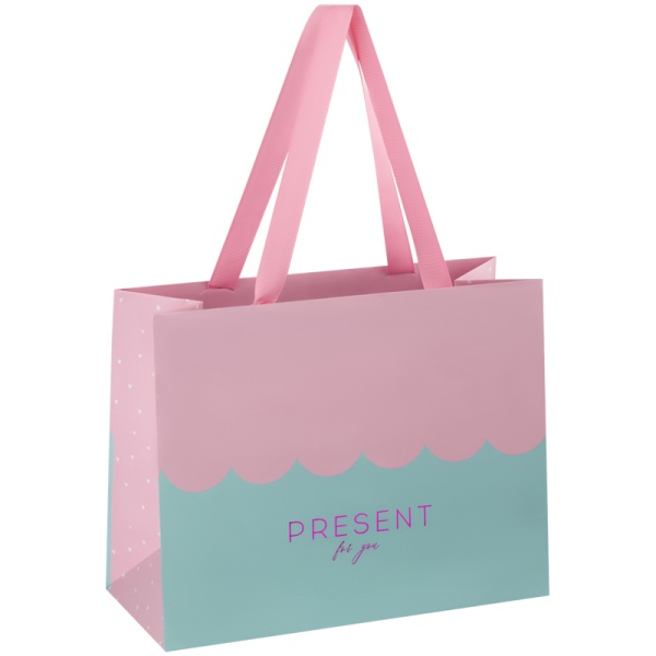 Пакет подарочный 23*18*10см MESHU "Wave pink", отд. фольгой, матовая ламинация 322535 Pm_40129