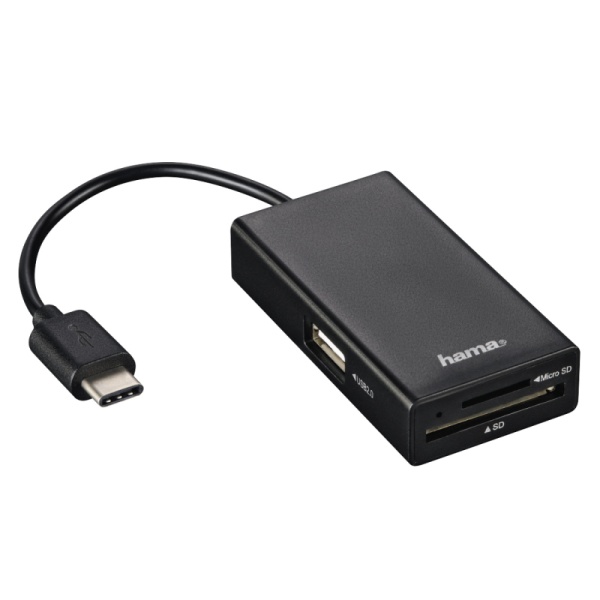 Разветвитель USB-C Hama 3порт. черный (00054144)
