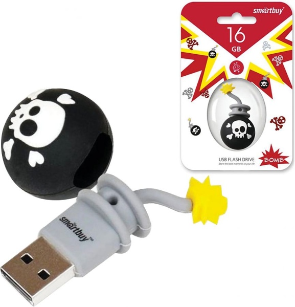 Носитель информации  Smart Buy "Wild series" Бомба 16GB, USB 2.0 Flash Drive, черный SB16GBBomb 212248