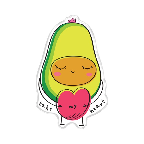Значок акриловый MESHU "Avocado", прямая УФ-печать, 2,3*3,6см 344196 MS_47422