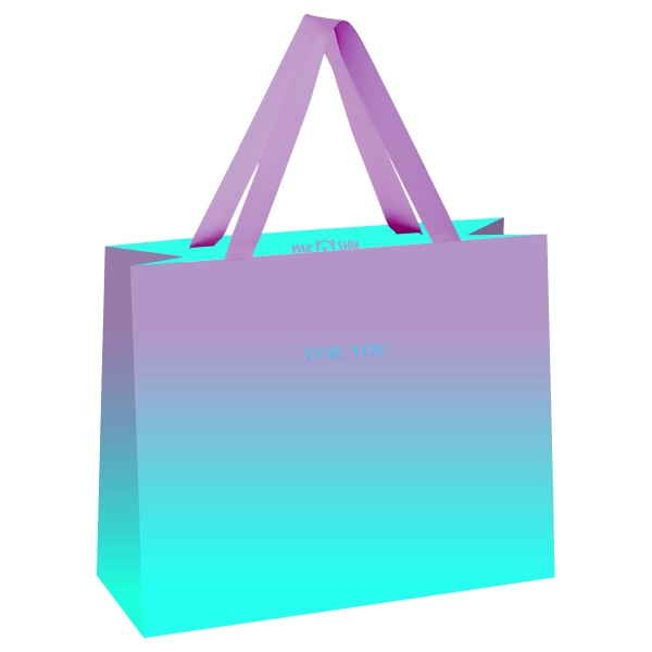 Пакет подарочный 23*18*10см MESHU "Duotone. Turquoise-Lilac gradient", отд. фольгой, матовая ламинация 354686 MS_52019