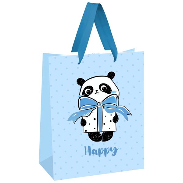 Пакет подарочный 18*23*10см MESHU "PandaGift_Blue", отд. фольгой, матовая ламинация MS_45764 339794