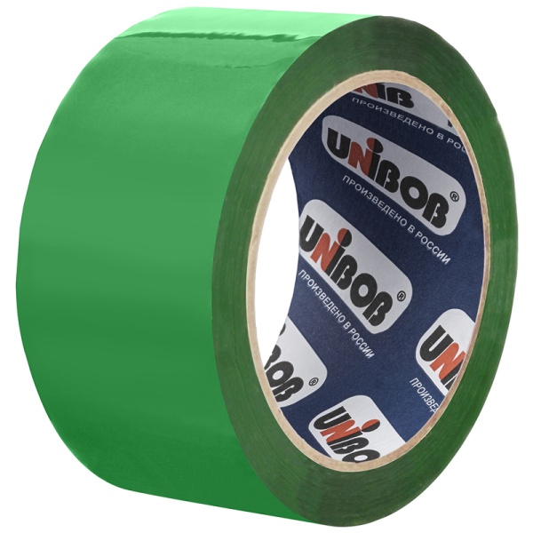 Клейкая лента упаковочная Unibob, 48мм*66м, 45мкм, зеленая 30488 285288