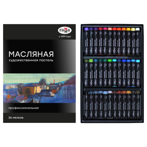 Пастель масляная Гамма, 36 цветов, картон. упаковка 363157 5042336