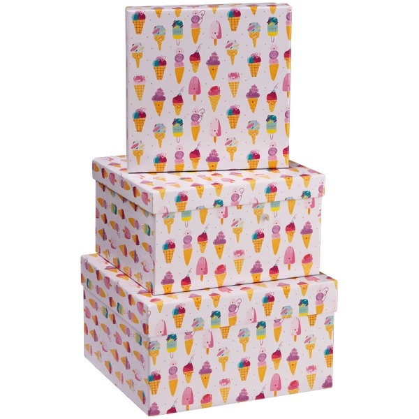 Квадратная коробока MESHU "Ice creams",  (15,5*15,5*9см) 325938 Кк_41142