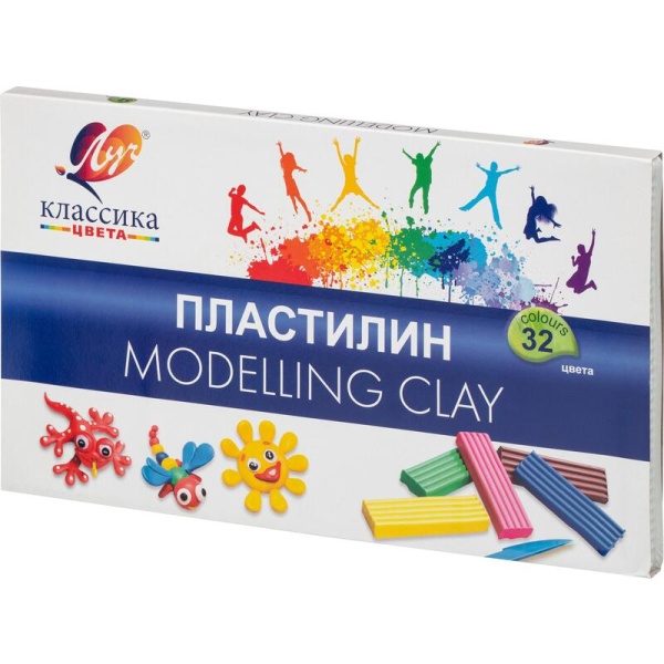 Пластилин ЛУЧ 32 цветов."Классика", стек, 640 г., 31С 2065-08	164208