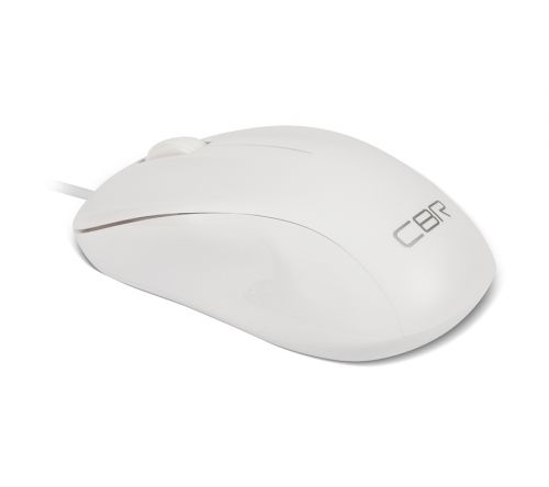 Мышь CBR CM 131 White, проводная, оптическая, USB, 1200 dpi, 3 кнопки и колесо прокрутки, ABS-пластик, длина кабеля 2 м, цвет белый
